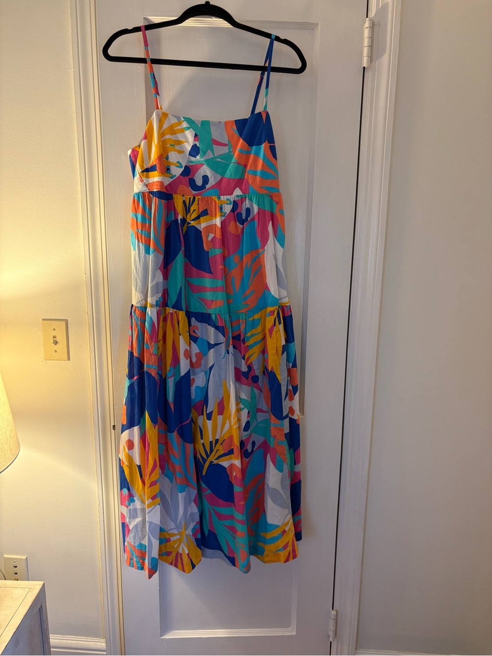 J. Crew Multicolor Tropical Print Maxi Dress - Blue, Yellow, Pink, Orange, Green